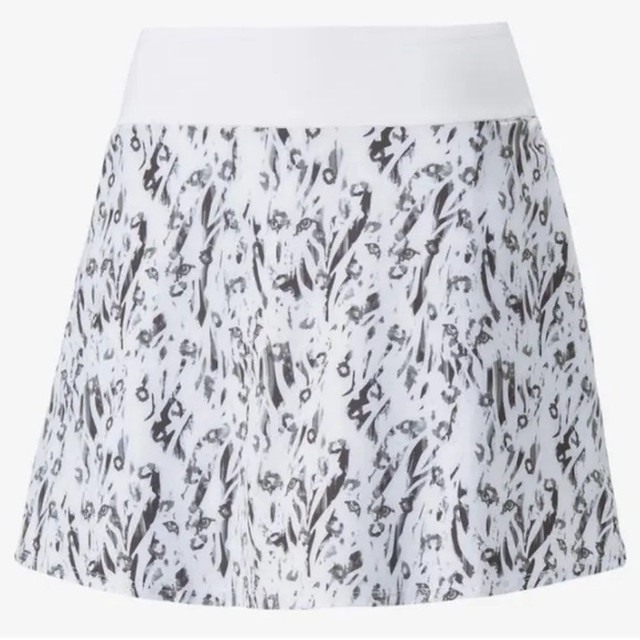 NWT PUMA WOMENS PWR SHAPE JUNGLE GOLF SKIRT SIZE M WHITE - BLACK (171) - Picture 11 of 12